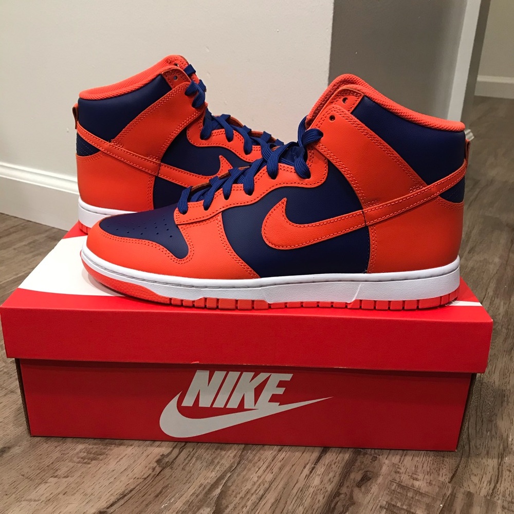 Nike Dunk High “Knicks” Orange Deep Royal Blue